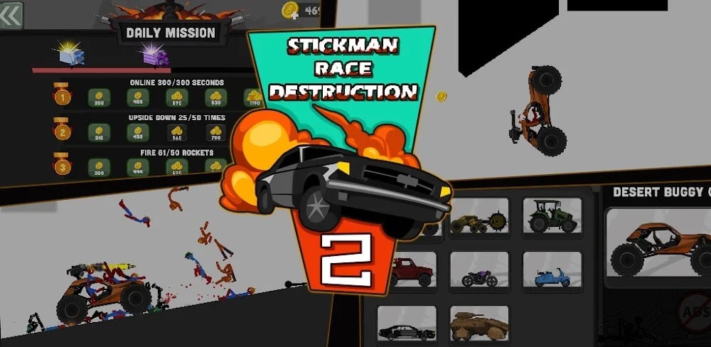 Stickman Race Destruction 2 Mega Hileli MOD APK [v1.01] 3